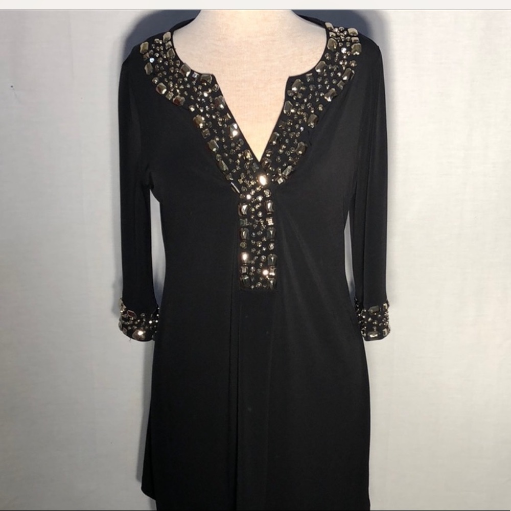 Black stretchy tunic dress